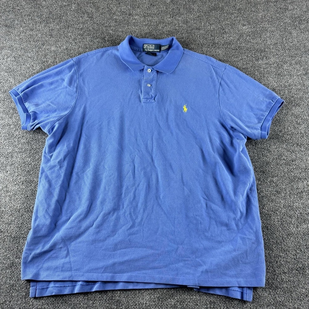 Polo By Ralph Lauren Polo Shirt Mens 2XL Blue Short Sleeve Custom Fit Logo